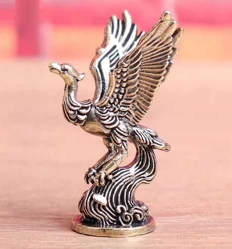 Brass phoenix bird figurine - brass,