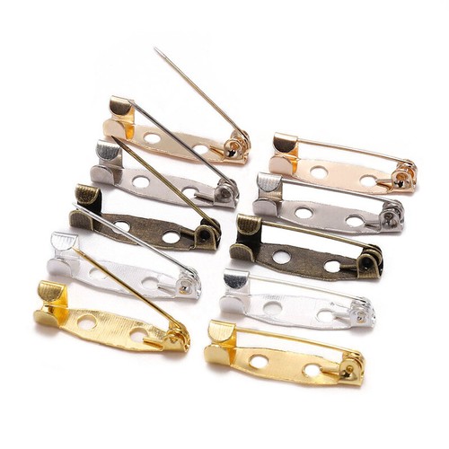 Lock pin back brooch - brooch, badge
