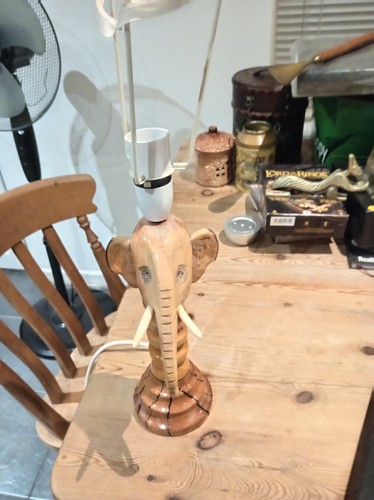 Wooden elephant lamp - elephant,