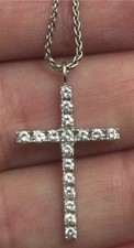 14ct White Gold diamond Cross