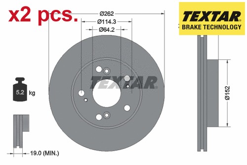 Pcs front brake disc - x2, set