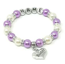 Personalised Sister Niece Mum Birthday Christmas Charm Bracelet Free Gift Bag 