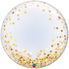 Gold Confetti Dots Deco Bubble