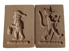 2 Vtg German Carved Wood