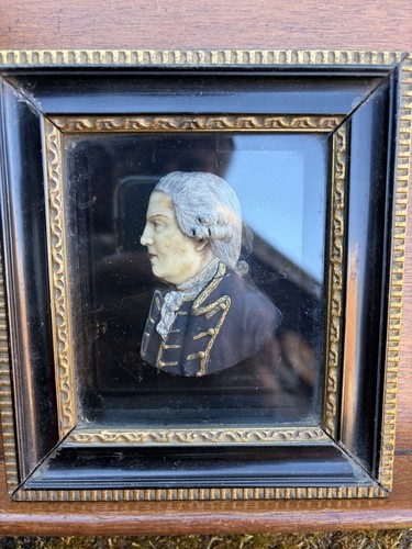 Antique miniature wax portrait - antique,