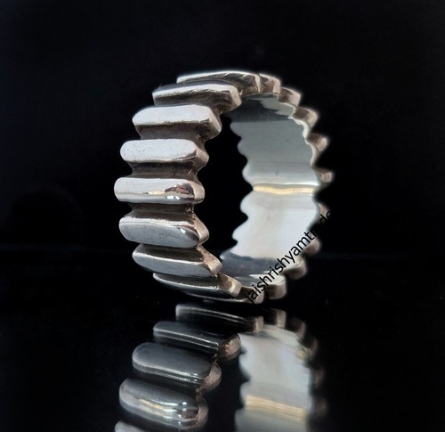 Chunky silver band ring thick - silver,