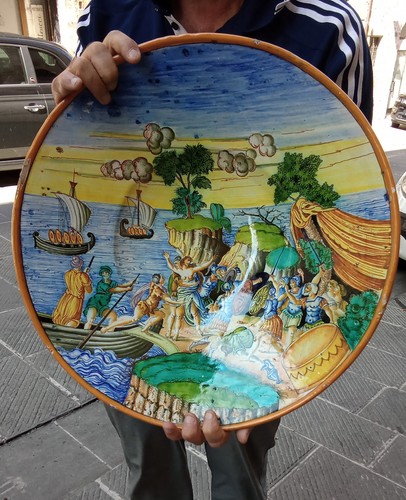 Antique large ceramic plate - large,