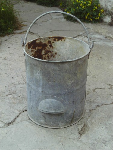 Vintage galvanised bucket with - vintage,