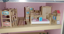 Sylvanian Families Bedroom with books bed bunks cupboards drawers books toys etc