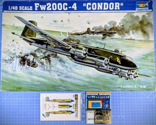 Trumpeter 1/48 - Focke-Wulf FW-200C-4 Condor Model Aircraft Kit + Eduard Extras 