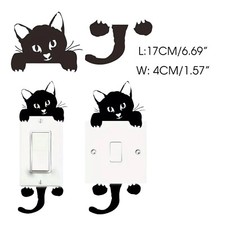 Black Cat Peeking Light Switch
