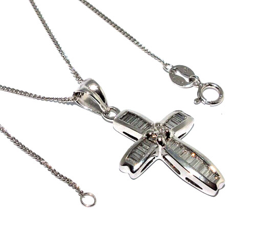 Ladies 18ct white gold cross