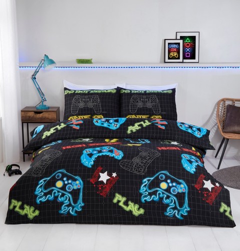Neon gaming design bedding - gaming,