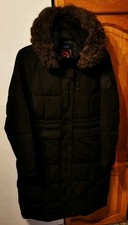 Superdry Everest Longline Puffer Coat Removable Hood Fur Trim Hood Black 16 Exc 