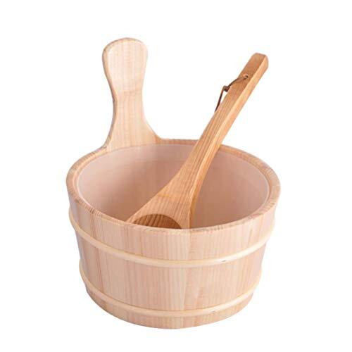 2pcs sauna wooden bucket - wooden, and
