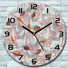 Glass Wall Clock Autumn old