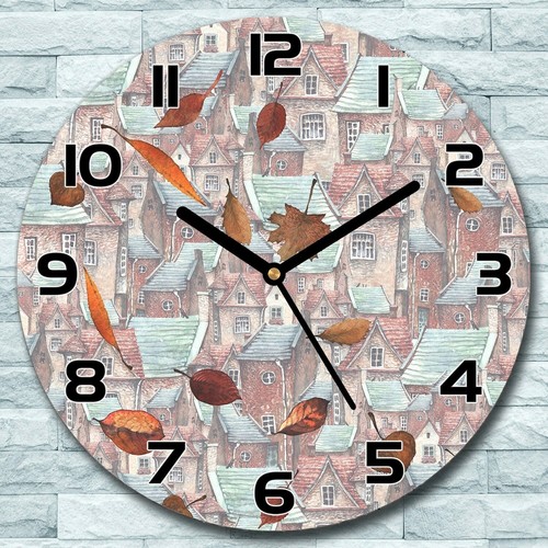 Glass wall clock autumn - wall,