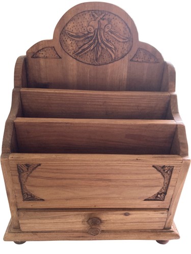 Wooden letter holder - wooden,