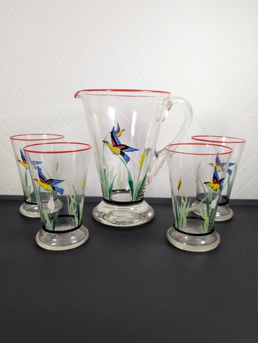 Vintage hand painted glass - vintage,