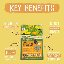 Burgess Excel Hay With Dandelion & Marigold Feeding Hay Rabbits Guinea Pigs 1kg