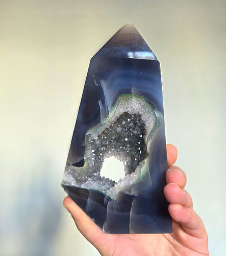 Polished agate druzy geode - polished,