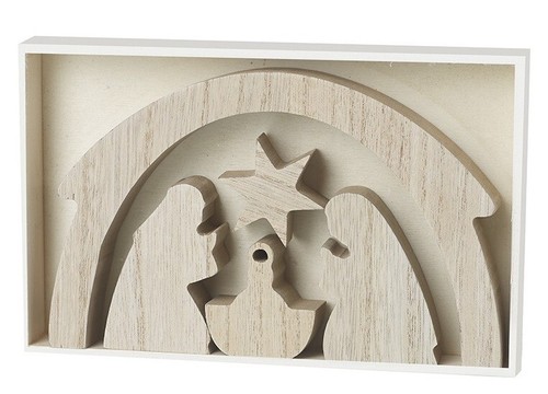 Wooden nativity scene set - wooden,