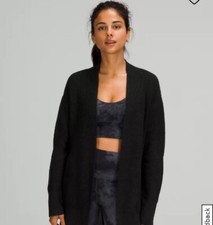 Lululemon Women's Cashlu Sweater Wrap/Cardigan, black, size XS/S RPT £138