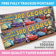 DISNEY CARS PERSONALISED CARS BIRTHDAY CARS BANNER PARTY DECORATION BANNERS