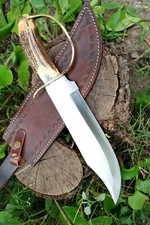ELK STAG ANTLER HANDLE BRASS