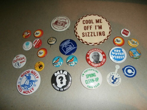 Vintage metal pins pinbacks - vintage,