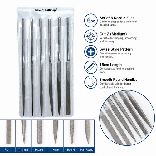 6pc swiss style needle - 6pc, file