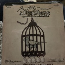 Sizzix Bigz Die Caged Bird Tim Holtz  656634 Bird & Cage Discontinued Rare Die