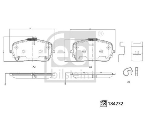 Brake pads front axle 184232 - brake,