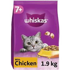 1.9kg Whiskas 7+ Senior Complete Dry Cat Food with Chicken Cat Biscuits