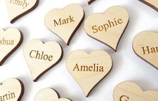 Wooden Personalised Hearts