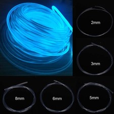 2-8mm Soft POF Plastic Optic Fiber LED Light Decor Side Glow Solid Cord Cable