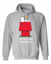 SNOOPY AND WOODSTOCK TO DO LIST NOTHING Peanuts UNISEX HOODIE KIDS/ TEENS/ADULTS