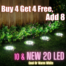 Solar Ground Lights with 10/20 LED Floor Decking Patio Outdoor Garden Lawn Path