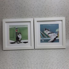 Framed Cat Drawing Pictures 9" Square Cheeky Little Cat Picture Anna Danielle