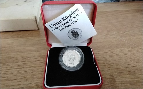 Piedfort silver proof pound - proof,
