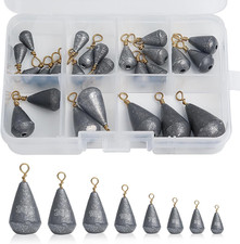 25 Pcs Small Fishing Weights Mixed 8 Sizes Deep Sea Fishing Weights Assorted 