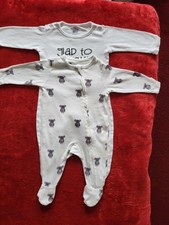 Baby Boys 2x Sleepsuits Size