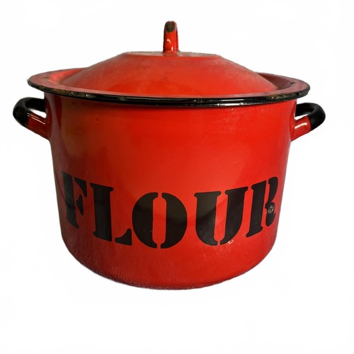 Vintage enamel flour - flour, storage