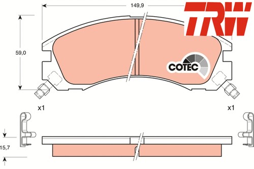 Front rear brake - rear, set
