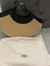 ZARA RAFFIA EFFECT TOTE BAG