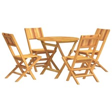 Garden Dining Set Outdoor Table and Chairs 5 Piece Solid Wood Teak vidaXL