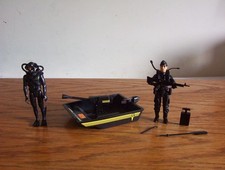 Vintage Palitoy Action Force SAS Boat Patrol & Frogman with accessories.