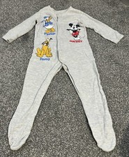 Disney Baby Mickey Mouse Donald Duck Pluto Babygrow 12-18 Months 
