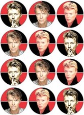 24 David Bowie Cake Toppers Edible Party Decorations
