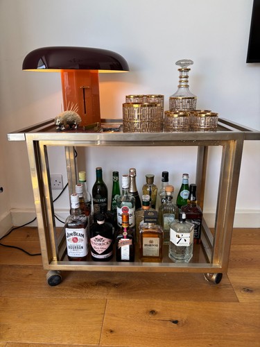 Vintage drinks trolley metal - drinks,